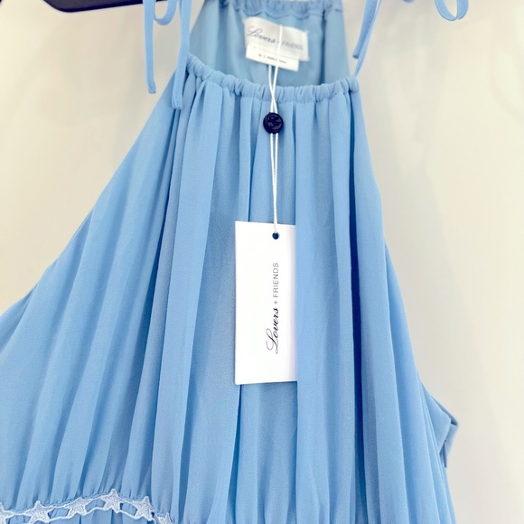 NWT $298 LOVERS + FRIENDS Womens M Powder Blue Lucy Maxi Dress Sleeveless Stars. - Picture 5 of 12